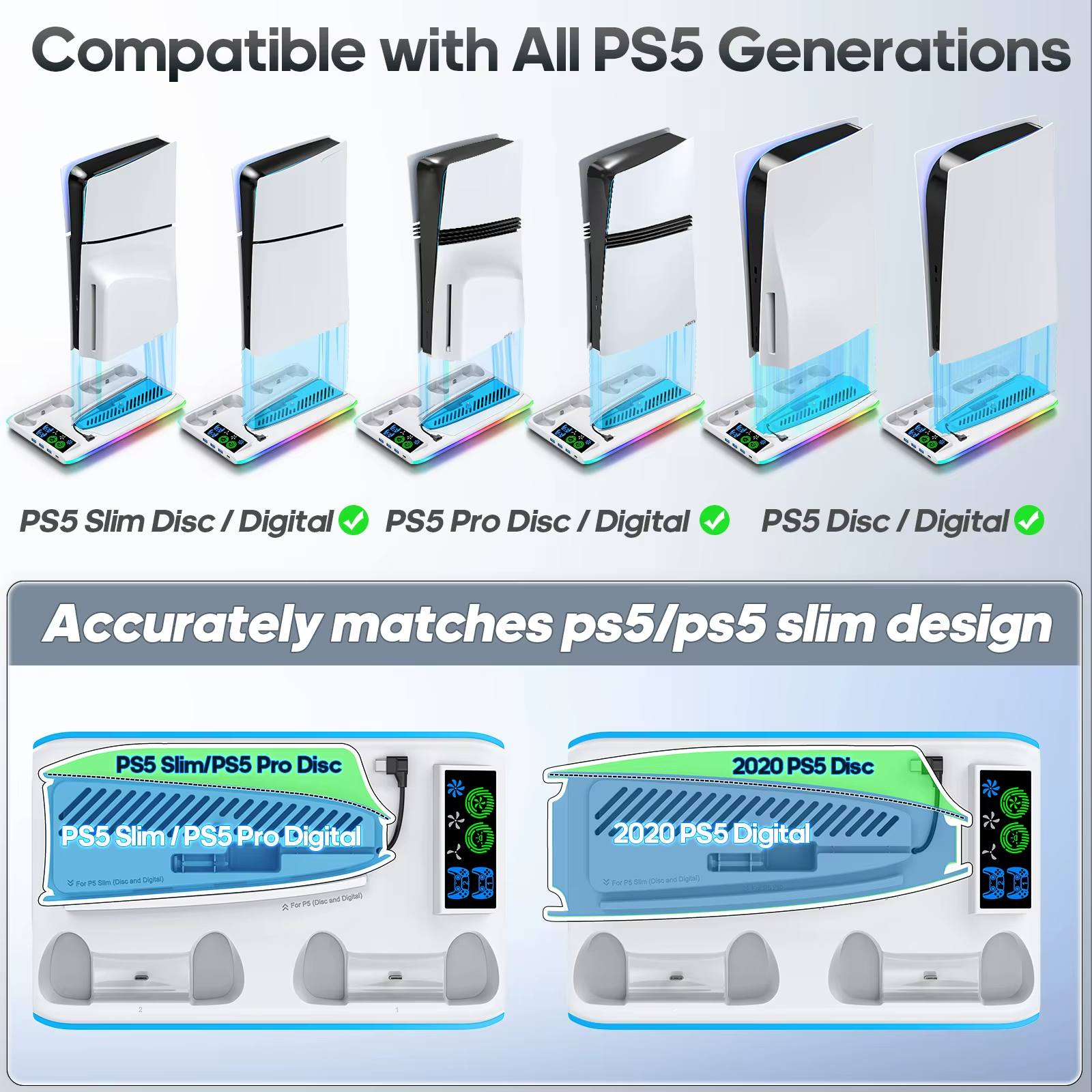 Base de Refrigeración y Carga RGB Multifuncional